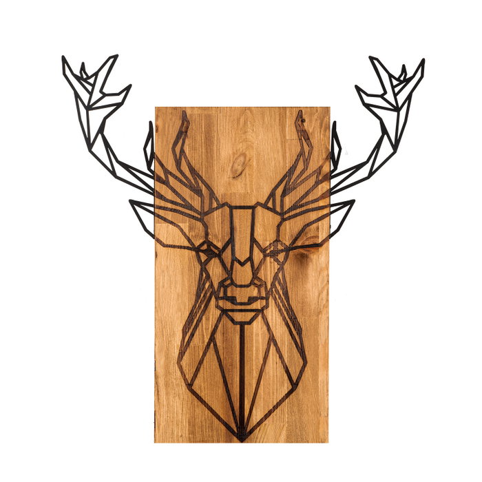 Wallity Escultura de Pared Deer Negro y Nogal